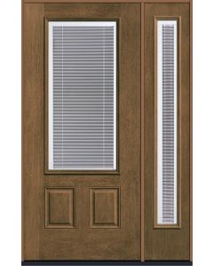 80 Low-E Raise/Tilt Mahogany 3/4 Lite 2 Panel Fiberglass Single Door,Sidelite , WBD Impact