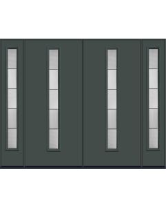 80 Axis Modern Pulse Linea Centered Smooth Fiberglass Double Door,Sidelites , WBD Impact