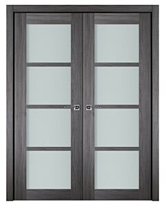 Italia French 4-Lite, Swiss Elm Prefinished Interior Double Door