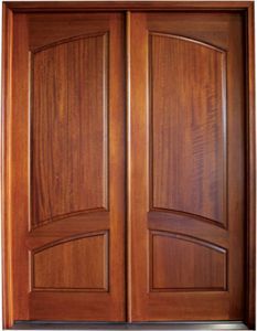 Mahogany Aberdeen Solid Panel Impact Double Door