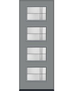 96 Axis Modern Pulse Ari 4-Lite Smooth Fiberglass Single Door , WBD Impact