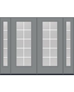 80 Clear Colonial 10 Lite Flat Bar GBG Smooth Full Lite Fiberglass Double Door,Sidelites , WBD Impact