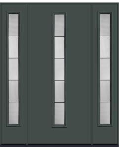 80 Axis Modern Pulse Linea Centered Smooth Fiberglass Single Door,Sidelites , WBD Impact