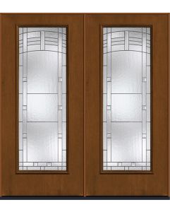 80 Maple Park Full Lite Mahogany Fiberglass Double Doors , WBD Impact