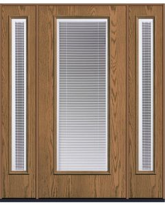 80 Clear Raise/Tilt Oak Full Lite Fiberglass Single Door,Sidelites , WBD Impact