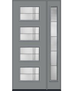 96 Axis Modern Pulse Ari 4-Lite Smooth Fiberglass Single Door,Sidelite , WBD Impact