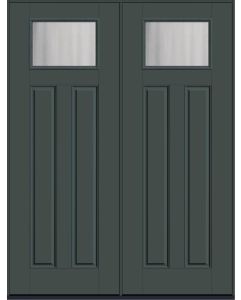 96 Chinchilla Craftsman Top View 2 Panel Smooth Fiberglass Double Doors , WBD Impact