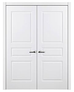 3-Panel, Soft White, Prefinished Interior Double Door