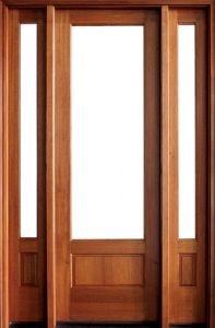 Mahogany Alexandria 1 Lite Impact Single Door/2Sidelite, 1-3/4 Thick