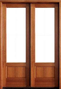 Mahogany Alexandria 1 Lite Impact Double Door, 1-3/4 Thick