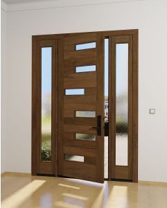 Mahogany Anahita Artistic Lite Designer  Modern Shaker Single Door, Sidelites