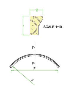 Mahogany (Meranti) 180 ARCH BRICKMOULD x W=90x Thick=1.38x Radius=94.94