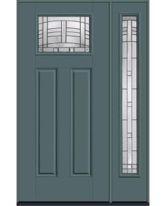 80 Maple Park Craftsman Top View 2 Panel Smooth Fiberglass Single Door,Sidelite , WBD Impact