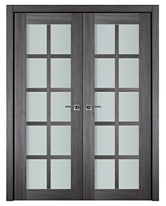 Italia French 10-Lite, Swiss Elm Prefinished Interior Double Door