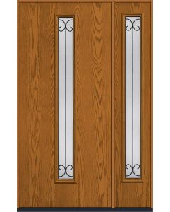 80 Riserva Modern Pulse Linea Centered Oak Fiberglass Single Door,Sidelite , WBD Impact