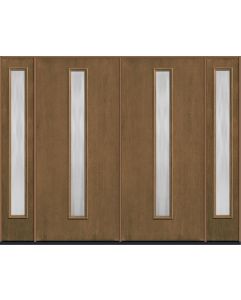 80 Chinchilla Modern Pulse Linea Centered Mahogany Fiberglass Double Door,Sidelites , WBD Impact