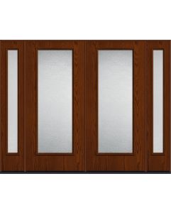 80 Granite Full Lite Oak Fiberglass Double Door,Sidelites , WBD Impact