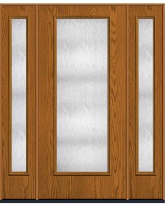 80 Chord Full Lite Oak Fiberglass Single Door,Sidelites , WBD Impact