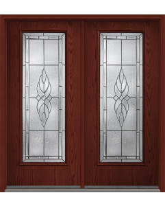 80 Kensington Full Lite Oak Fiberglass Double Doors , WBD Impact