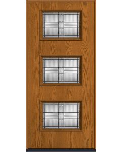 80 Saratoga Modern Pulse Ari 3-Lite Oak Fiberglass Single Door , WBD Impact