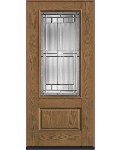 80 Saratoga 3/4 Lite 1 Panel Oak Fiberglass Single Door , WBD Impact