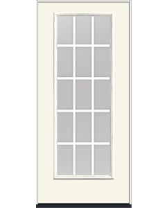 80 Clear Colonial 15 Lite Flat Bar GBG Smooth Full Lite Fiberglass Single Door , WBD Impact