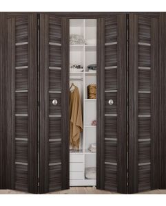 Prefinished Alba Gray Oak Modern Interior Bi-Fold 4 Door