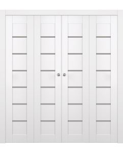 Prefinished Alba Snow White Modern Interior Bi-Fold 4 Door