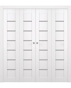 Prefinished Alba Snow White Modern Interior Bi-Fold 4 Door