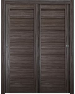 Prefinished Alda Gray Oak Modern Interior Bypass Door