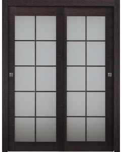Prefinished Avanti 10 Lite Vetro Black Apricot Modern Interior Bypass Door
