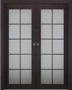 Prefinished Avanti 10 Lite Vetro Black Apricot Modern Interior Double Pocket Door