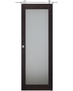 Prefinished Avanti 207 Vetro Black Apricot Modern Interior Barn Door