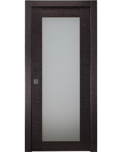 Prefinished Avanti 207 Vetro Black Apricot Modern Interior Single Pocket Door