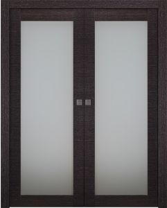 Prefinished Avanti 207 Vetro Black Apricot Modern Interior Double Pocket Door