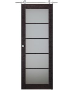 Prefinished Avanti 5 Lite Vetro Black Apricot Modern Interior Barn Door