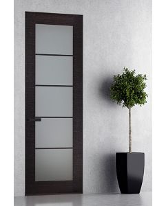 Prefinished Avanti 5 Lite Vetro Black Apricot Modern Interior Single Door with Invisible Frame
