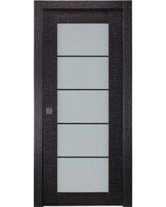 Prefinished Avanti 5 Lite Vetro Black Apricot Modern Interior Single Pocket Door