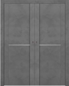 Prefinished Avon 01 1H Dark Urban Modern Interior Double Pocket Door