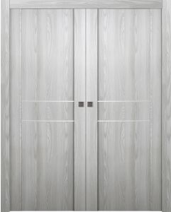 Prefinished Avon 01 2HN Ribeira Ash Modern Interior Double Pocket Door