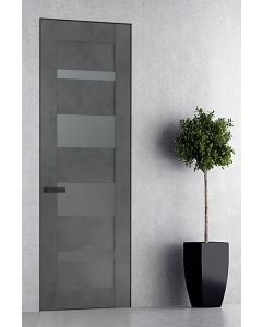 Prefinished Avon 07-01 Vetro Dark Urban Modern Interior Single Door with Invisible Frame