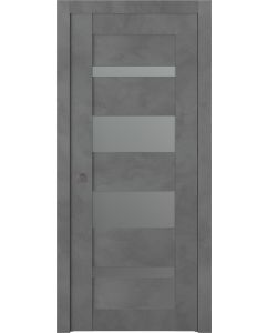 Prefinished Avon 07-01 Vetro Dark Urban Modern Interior Single Pocket Door