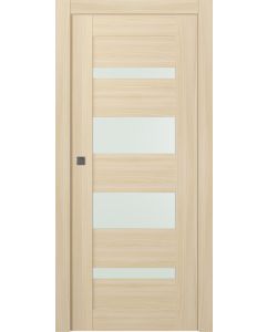 Prefinished Avon 07-01 Vetro Loire Ash Modern Interior Single Pocket Door
