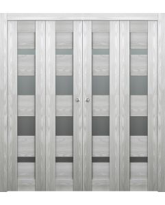 Prefinished Avon 07-01 Vetro Ribeira Ash Modern Interior Bi-Fold 4 Door