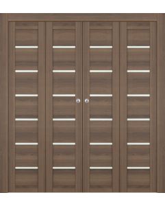 Prefinished Avon 07-02 Vetro Pecan Nutwood Modern Interior Bi-Fold 4 Door