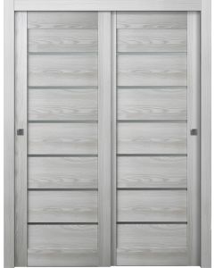 Prefinished Avon 07-02 Vetro Ribeira Ash Modern Interior Bypass Door