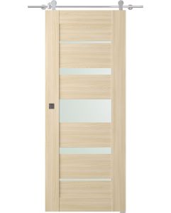 Prefinished Avon 07-03 Vetro Loire Ash Modern Interior Barn Door