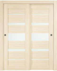 Prefinished Avon 07-03 Vetro Loire Ash Modern Interior Bypass Door