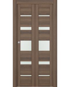 Prefinished Avon 07-03 Vetro Pecan Nutwood Modern Interior Bi-Fold 2 Door