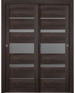 Prefinished Avon 07-03 Vetro Veralinga Oak Modern Interior Bypass Door